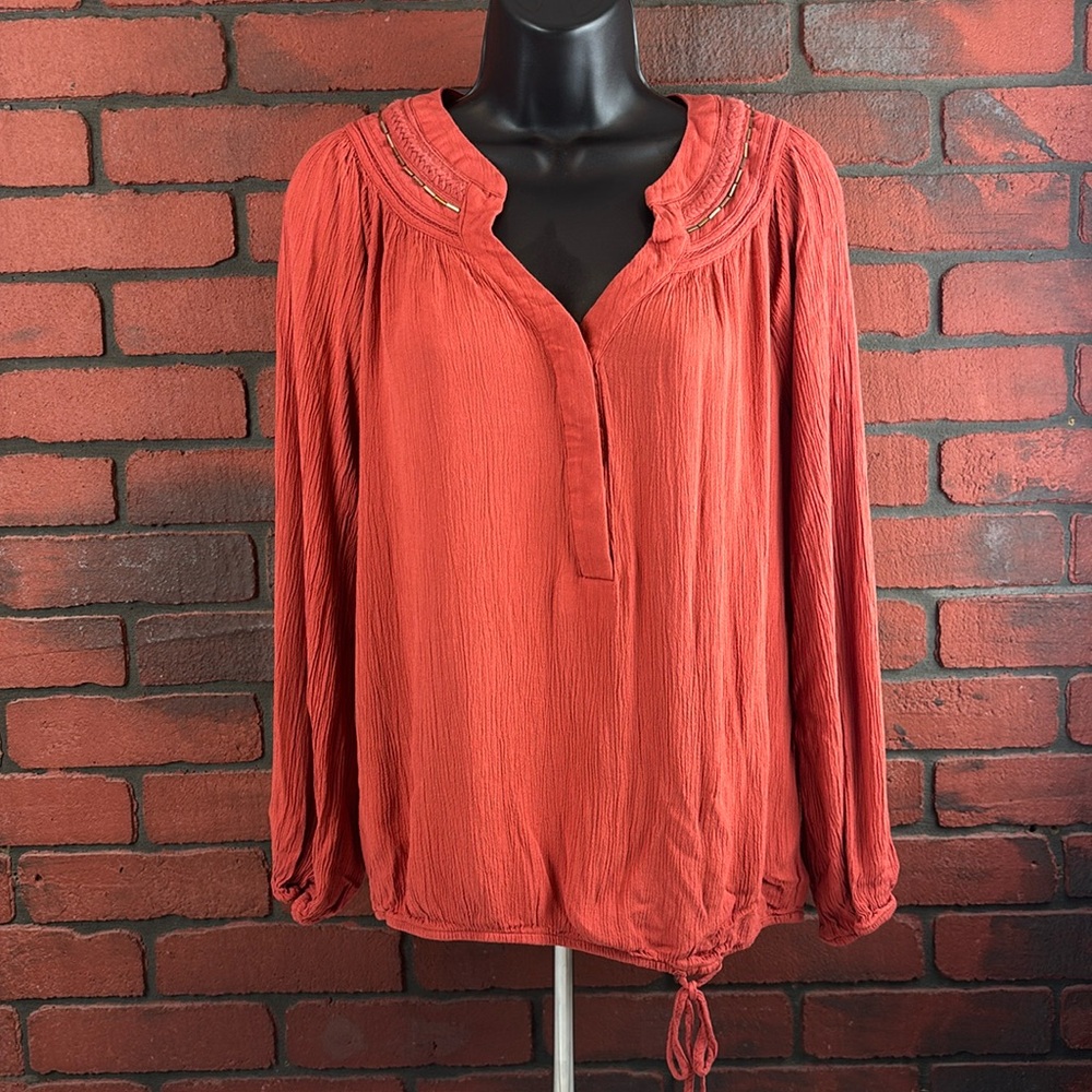 Soho Shirt Womans Small Orange Lightweight